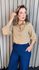 Camisa Feminina Manga Longa Bordada Poa - Cod: 327 - Nude Poa Dorado