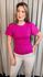 T-shirt Feminina Com Detalhe Na Manga - Pink - Cod 320