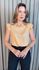 Blusa Feminina com Aplicação em Crochê- Nude - Cód 317