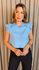 Blusa Feminina com Aplicação em Crochê- Azul - Cód 317