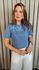T-shirt Feminina Com Detalhe Flor - Azul - Cod 291