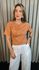 T-shirt Feminina Com Detalhe Flor - Terracota - Cod 291