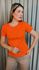 T-shirt Feminina Delicada Bordada - Laranja - Cod 293
