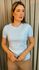 T-shirt Feminina Delicada Bordada - Azul - Cod 293