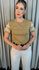 T-Shirt Feminina Manga Bordada - Nude - Cod 279