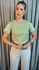 T-Shirt Feminina Manga Bordada - Verde - Cod 279