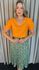 Blusa Classica em Viscolinho Delicada Feminina Manga Bordada - Laranja - Cod 215
