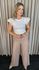 T-shirt Feminina Com Detalhe Na Manga -Nude - Cod 225