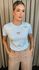 T-shirt Feminina Bordada Laço - Azul - Cod 227