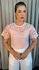 T-Shirt Feminina Bordada Flores Elegância e Delicadeza - Rosa - Cod 237