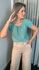Blusa Feminina De Manguinha - Verde Agua - Cod 259