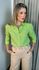 Camisa Feminina Bordada Manga Longa Flor - Cod: 264 - Verde