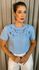 Blusa Feminina Bordada Elegância e Delicadeza em Cada Detalhe - Azul - Cod 239