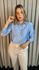 Camisa Feminina Manga Longa Bordada - Cod: 219 - Azul