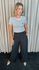 T-shirt Feminina Listrada Delicada - Cinza - Cod 221