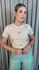 T-shirt Feminina Bordada Laço - Nude - Cod 227