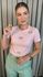 T-shirt Feminina Bordada Laço - Rosa - Cod 227