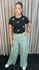 T-shirt Feminina Bordada Laço - Preta - Cod 227