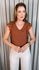 Blusa Feminina Bordada Delicada Regata - Marrom - Cod 556