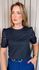 T-shirt Feminina Com Detalhe Na Manga Bordada - Preto - Cod 542