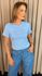 T-shirt Feminina Com Detalhe Florzinha - Azul - Cod 537