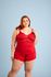 Baby Doll Plus em Liganete Lisa com Detalhe de Renda no Busto e Barra do Short