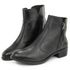 Bota Coturno Feminino Cano Curto Couro Com Ziper 8001 Preto