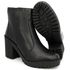 Coturno Bota Salto Bloco Tratorada Cano Curto Couro 9001 Preto