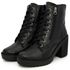Bota Coturno Salto Bloco Tratorada Couro Cano Baixo 9002 Preto