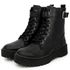 Bota Coturno Plataforma Tratorada Blogueira Couro Ziper 9004 Preto
