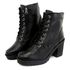 Bota Coturno Tratorada Salto bloco Blogueira Couro 9006 Preto