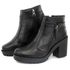 Bota Coturno Tratorada Salto Blogueira Couro Ziper 9007 Preto
