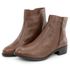 Bota Coturno Feminino Cano Curto Couro Com Ziper 8001 Nutella