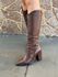 Bota Mary Couro Cano Longo Café