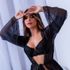 ROBY EM TULE LISO COM AMARRAÇÃO E DETALHE EM RENDA 
