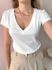 Blusa Decote V - Offwhite