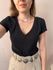 Blusa Decote V - Preta