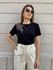 Tshirt Sarah Bordada - Preta
