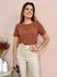 Tshirt Monica Bordada - Chocolate