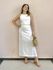 Vestido Linho Fenda Lateral - Offwhite