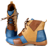 Bota Ortopédica de Couro Legítimo com Palmilha em Gel - Azul /Caramelo /Castanho /Laranja - Sola Castanho (AL001) 