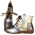 Bota Ortopédica de Couro Legítimo com Palmilha em Gel - ONIX /OURO /PRATA - Sola Castanho (AL001) 