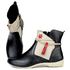 Bota Alívio Feminina em Couro Legítimo e Palmilha Gel - Preto /Off /Vermelho - Sola Off (AL002) 