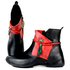 Bota Alívio Feminina em Couro Legítimo e Palmilha Gel - Preto/Vermelho/Verde - Sola Preta (AL002)