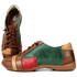 Tênis Alívio Feminino em Couro Legítimo e Palmilha Gel - Verde/Castanho/Caramelo/Vermelho - Sola Castanho (AL010)