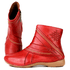 Bota Alívio Feminina em Couro Legítimo e Palmilha Gel - Vermelho - Sola Castanho (AL036) 