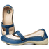 Sapatilha Feminina em Couro Legítimo e Palmilha Gel - Azul /Off White - Sola Off White (AL050)
