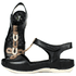 Sandália Bem-Estar Ortopédica em Couro Legítimo - Preto/Castanho/Off White - Sola Off (BE004) 