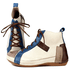 Bota Ortopédica Feminina em Couro Legítimo com Palmilha Gel - Off /Fendi /Café /Azul - Sola Castanho (BE027)
