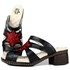 Sandália Feminina de Salto em Couro Legítimo e Palmilha em Gel - Preto/Vermelho (BR010)